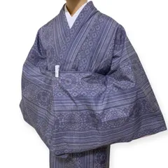 R-1225　紬　着物　袷　裄66センチ　絹　レディース