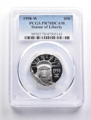 PR70 DCAM 1998-W $50 アメリカン プラチナ イーグル 1/2 オンス プラチナ PCGS 