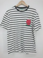 ◇ ZARA× PEANUTS ボーダー スヌーピー 半袖 Tシャツ カットソー サイズEUR L USA L MEX 42 ホワイト ブラック系 メンズ P 【1308160072363】