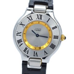 CARTIER カルティエ マスト21 ヴァンティアン W1007421クォーツ SS×革 シルバー文字盤 レディース腕時計 ヴィンテージ 保存箱【中古】
