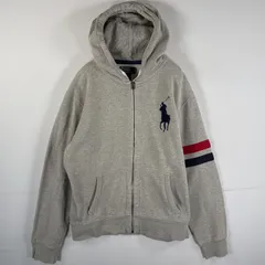 古着 90's～00's/90年代～00年代 ポロバイラルフローレン Polo by Ralph Lauren パーカー フルジップ ビッグポニー L  グレー メンズ