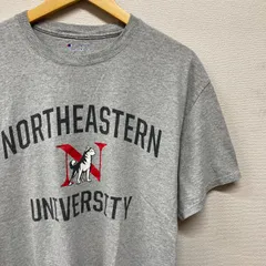 古着　L　チャンピオン　champion　カレッジ　Tシャツ　グレー　霜降り