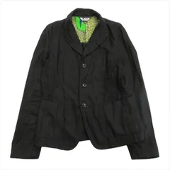ブラックコムデギャルソン BLACK COMME des GARCONS 3B リネン テーラード ジャケット ブレザー ピークドラペル XS 黒 ブラック レディースのサムネイル