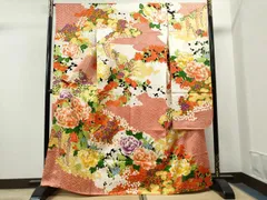 平和屋着物■豪華振袖　駒刺繍　牡丹草花文　金彩　三越扱い　正絹　逸品　CAAS6588yc