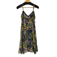 ウンガロ ungaro FEVER イタリア製 シルク花柄レースキャミソールワンピース レディース  44