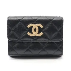 シャネル CHANEL 三つ折り財布 マトラッセ スモール フラップ ウォレット AP2962 ブラック カーフ（牛革） マトラッセ 三つ折り財布 レディース Used Aのサムネイル