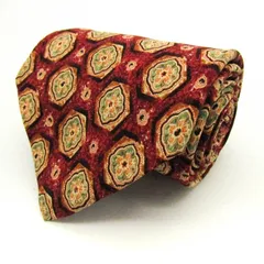 ダンヒル ブランド ネクタイ 小紋柄 花柄 ドット 幾何学模様 シルク PO  メンズ ワインレッド Dunhill 【中古】