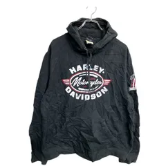 HARLEY-DAVIDSON プリント スウェット パーカー Ｌサイズ ハーレーダビッドソン ブラック 古着卸 アメリカ仕入 t2412-3065