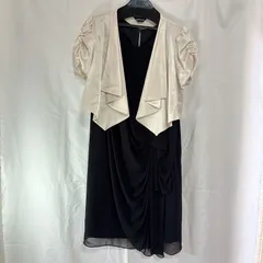 美品 WAITRESSE GRAND TABLE グランドターブル レディース ボレロ ドレス  ワンピース 2点セット 9号 ホワイト ブラック おしゃれ かわいい 結婚式 二次会 パーティ セレモニー  フォーマル
