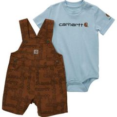 【新品】カーハート ベビー服 2点セット Carhartt セットアップ ロンパース ボディスーツ オーバーオール ロゴ キッズ 子供服 男の子 女の子