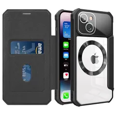 【人気商品】耐衝撃 おしゃれ 薄型 カメラレンズ保護 磁気吸着 マグネット搭 スマホケース 背面透明 PU革 ワイヤレス充電対応 手帳 手帳型 全面保護 ケース アイフォン11 マグセーフ対応 シリコンクフレーム スマホケースiPhone11 MagSafe対