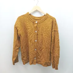 ◇ GU ジーユー フロントボタン ナチュラル 秋冬 長袖 ニットカーディガン サイズXL ブラウン レディース E  【1308290017692】