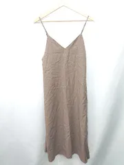 ◇ ⊂ GU　ジーユー キャミソール 膝下 ワンピース サイズM ブラウン レディース E  【1409100045055】