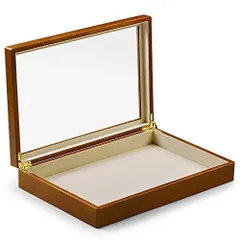 A：仕切り無し ホワイト Oirlv ジュエリートレイ 蓋付き 木製 仕切無し アクセサリーケース 大容量 ディスプレイ 収納 ジュエリーボックス X02401 (ベージュ)