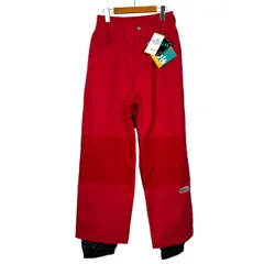 アディダス adidas タグ付き 80s デサント製 ロゴ ナイロンスキーパンツ 銀タグ 赤 レッド Oサイズ LL相当