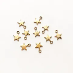 星のプレートチャーム 10点セット ゴールド シルバー オルゴナイト ハンドメイド パーツ