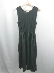 ◇ ⊂ ovale オヴァール レザー ノースリーブ 膝下丈 ワンピース サイズ表記なし ブラック系 レディース E  【1506190004044】