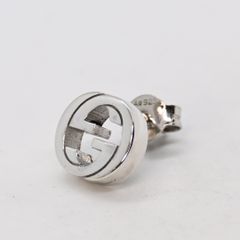 研磨済 GUCCI グッチ インターロッキングG アラベスク ピアス(片耳用