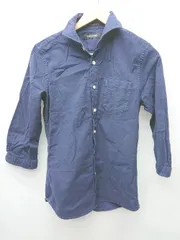 ◇ Θ nano universe ナノユニバース 長袖 シャツ ブラウス サイズS ネイビー レディース P  【1410230028566】