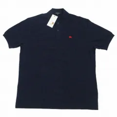 タグ付き BURBERRY LONDON バーバリーロンドン ホースロゴ ポロシャツ 半袖 トップス ネイビー サイズXL メンズ 【中古】