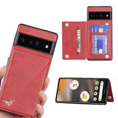 【人気商品】カードケース ランヤード付 手帳 背面カバー (レッド)au 背面 softbank pixel6a 6a用 (グーグル ピクセル シックスエー) PIxel スマホケース サイドマグネット Google カード収納 横置き機能 手帳型 PUレザー