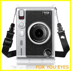 【特価商品】Rieibi FUJIFILM instax mini Evo透明ケースショルダーストラップ付き チェキEvo カメラケース チェキエボケース カメラ保護バッグ instax mini Evoケース ハード 傷つけ防止 軽量 全面保護 クリスタル