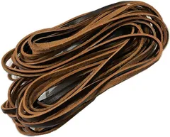 S-NET エスネット 牛革 レザー コード 本革 紐 ひも 平紐 チョーカー ネックレス チャーム ビーズ アクセサリー 厚さ 2mm(ブラウン,  4mm 10m)