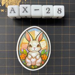 방수 스티커 토끼 스테인드 글라스 스타일 일러스트 AX-28