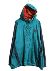 【お得なクーポン配布中!】 90s ナイキ ナイロン アノラック パーカー ジャケット メンズ XL 程 90年代 オールド NIKE ハーフジップ プルオーバー スウッシュ ブルゾン