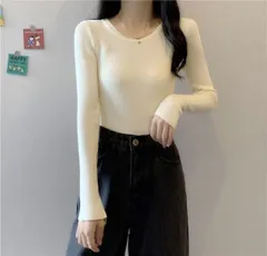★★ラウンドネックニット セーター ワンサイズ トップス 白 可愛い【ホワイト/フリーサーズ】★★(yrfa025_11233540)