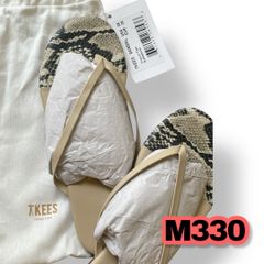 TKEES(ティキーズ)パイソン柄ビーチサンダル　25.0cm相当サイズ　グレー色×ベージュ色　新品タグ付き　※やや汚れあり　管理M330