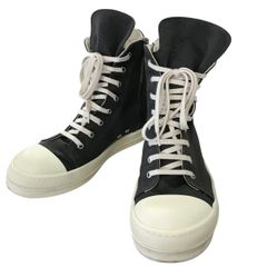 DRKSHDW by RICK OWENS ダークシャドウ  リックオウエンス スニーカー SNEAKS ブラック DU01D1800 CBEM9 ハイカット 日本27.0cm相当 一般 中古 T10195217