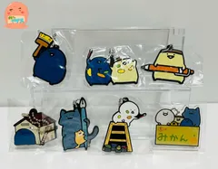 お文具といっしょ　ラバーマスコット　アクリルキーホルダーみかん箱　ラバスト　【7個セット】