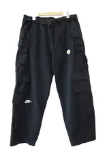 ナイキ NIKE ×PEACEMINUSONE ピースマイナスワン Wide Pants Black ロゴ 刺繍 スウェット ワイド カーゴ パンツ G-DRAGON DR0095-010 XS 黒 ブラック ブランド古着ベクトル 中古250622