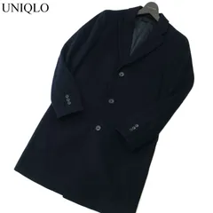 UNIQLO ユニクロ 秋冬 ウール カシミヤ★ チェスター コート Sz.S　メンズ ネイビー