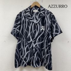 USED 古着 シャツ、ブラウス 半袖 AZZURRO オープンカラー 開襟 半袖 シャツ ブラウス トライバル 総柄 プリント