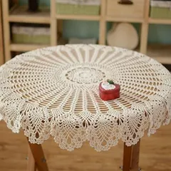 ハンドメイド　蝶柄　大型レース編み　テーブルクロス　ソファーカバー