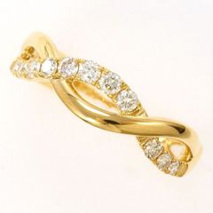 K18YG　リング　ring　指輪　9.5号　ダイヤ　0.25　総重量約2.7g