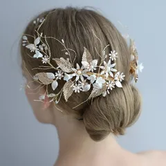 ヘッドドレス フラワー カチューシャ ビジュー ヘッドピース　ヘアアクセサリー　結婚式 ウェディング ブライダルコンサート イベントお薦めなビーズのお洒落＆上品なヘッドドレス ヘッドアクセサリー 髪飾り ドレス ワンピース 着物にコーディネート小物
