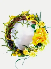 バラとスノーボールのリース