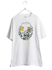 【お得なクーポン配布中!】 90s USA製 パリラ アート イラスト プリント 半袖 Tシャツ メンズ レディース XL / オールド アニマル シングルステッチ 大きいサイズ 白