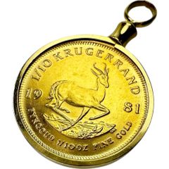 クルーガー金貨1/10oz ペンダントトップ K24ゴールド 24金（純金） /K18ゴールド 18金 4.1g レディース 【中古】【真子質店】【BL】