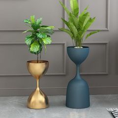 インテリア 北欧 砂時計型 花瓶 ユニーク スタイリッシュ おしゃれ かわいい フラワーベース 花器 観葉植物 一輪挿し ギフト 黒 ゴールド