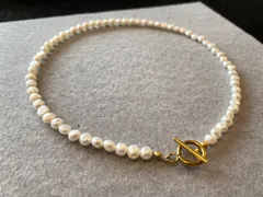 【金アレ対応】4-5mm淡水ベビーバロックパールネックレス　マンテル　カジュアル