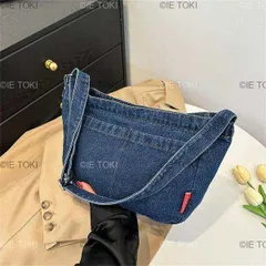 女性用デニム生地ショルダーバッグ 超大容量トートバッグ ヴィンテージトートバッグ パーソナリティハンドバッグ ジェントルウーマン