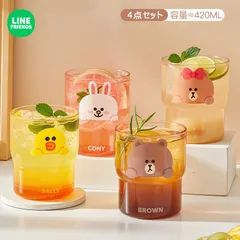 コップ 4点セット 電子レンジ対応 重ね収納 LINE FRIENDS 正規品
