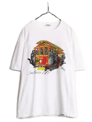 【お得なクーポン配布中!】 90s USA製 クリバンキャット イラスト 両面 プリント Tシャツ メンズ L / オールドシングルステッチ ネコ キャラクター ヘビーウェイト 白