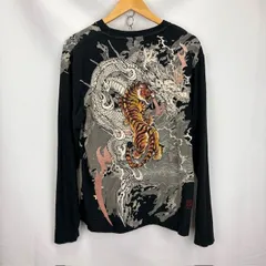 絡繰魂　虎刺繍　竜虎　プリント　ロンT　サイズⅬ　№221335 06122603 01 FADEのサムネイル