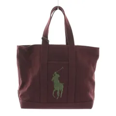 ラルフローレン RALPH LAUREN トートバッグ ハンドバッグ キャンバス ビッグポニー 刺繍 ミニポーチ付き ボルドー カーキ /YT