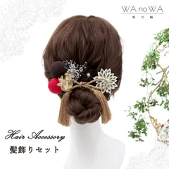 髪飾り 髪飾りセット 剣つまみ つまみ細工 ドライフラワー 赤 ブラウン ゴールド 成人式 振袖 卒業式 袴 七五三 WA-K-17